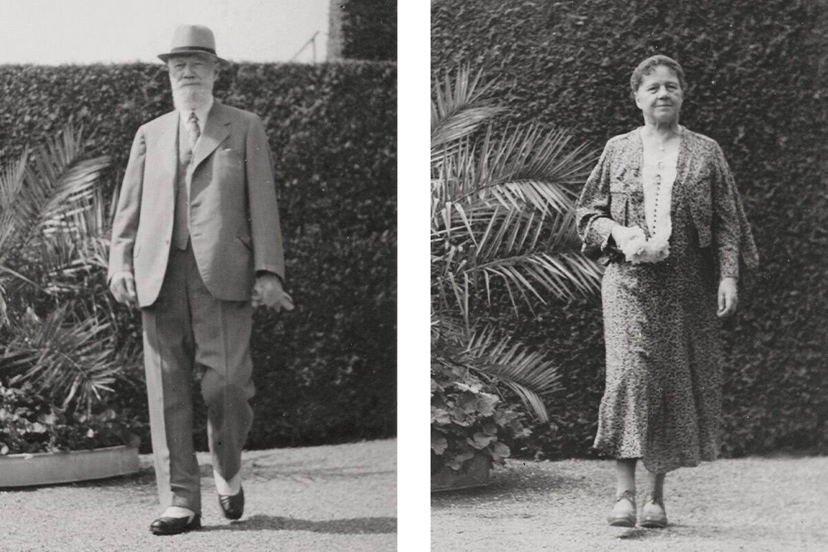 Historic black and white photo of restaurateur Friedrich Haerlin and his wife Thekla Toussaint