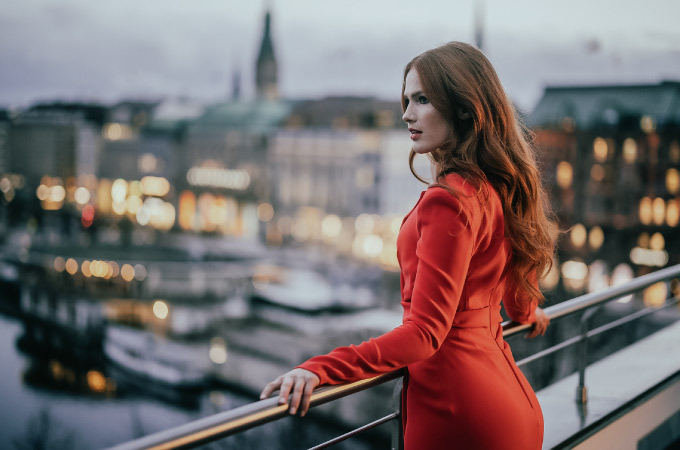 Breathtaking view of the Inner Alster from the rooftops of the Hotel Vier Jahreszeiten