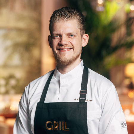 Chef at the GRILL restaurant in Hotel Vier Jahreszeiten Hamburg